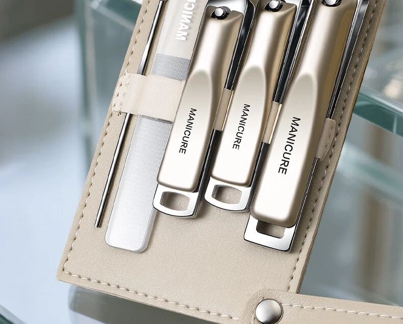 Porcini - Set of 5: Stainless Steel Nail Clipper + Nail File + Earpick (Various Designs)