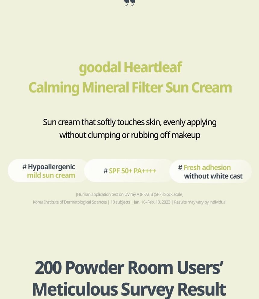 Goodal - Heartleaf Calming Mineral Filter Sun Cream Mini (25ml)