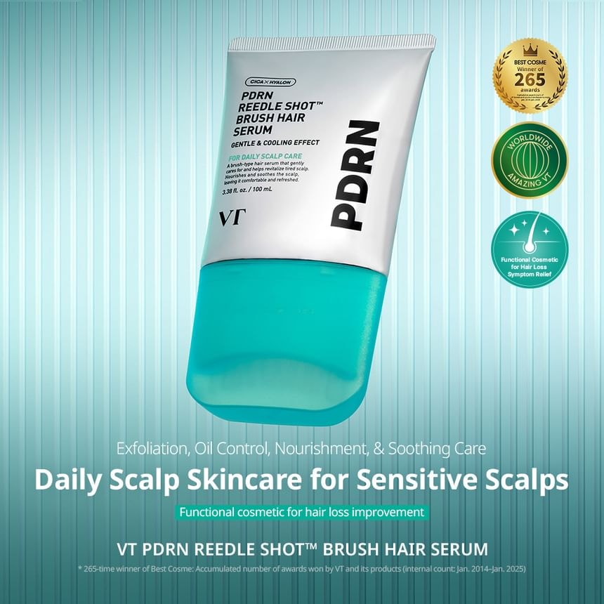 VT - PDRN Reedle Shot Brush Hair Serum