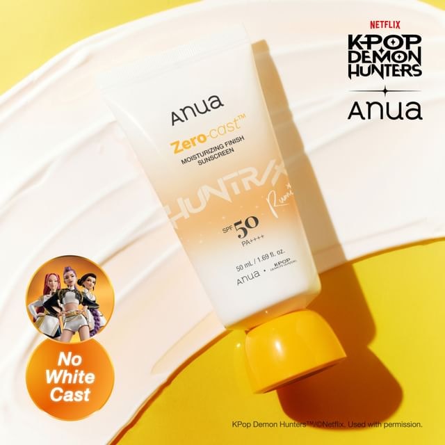 Anua - Zero-Cast Moisturizing Finish Sunscreen Kpop Demon Hunters Collaboration