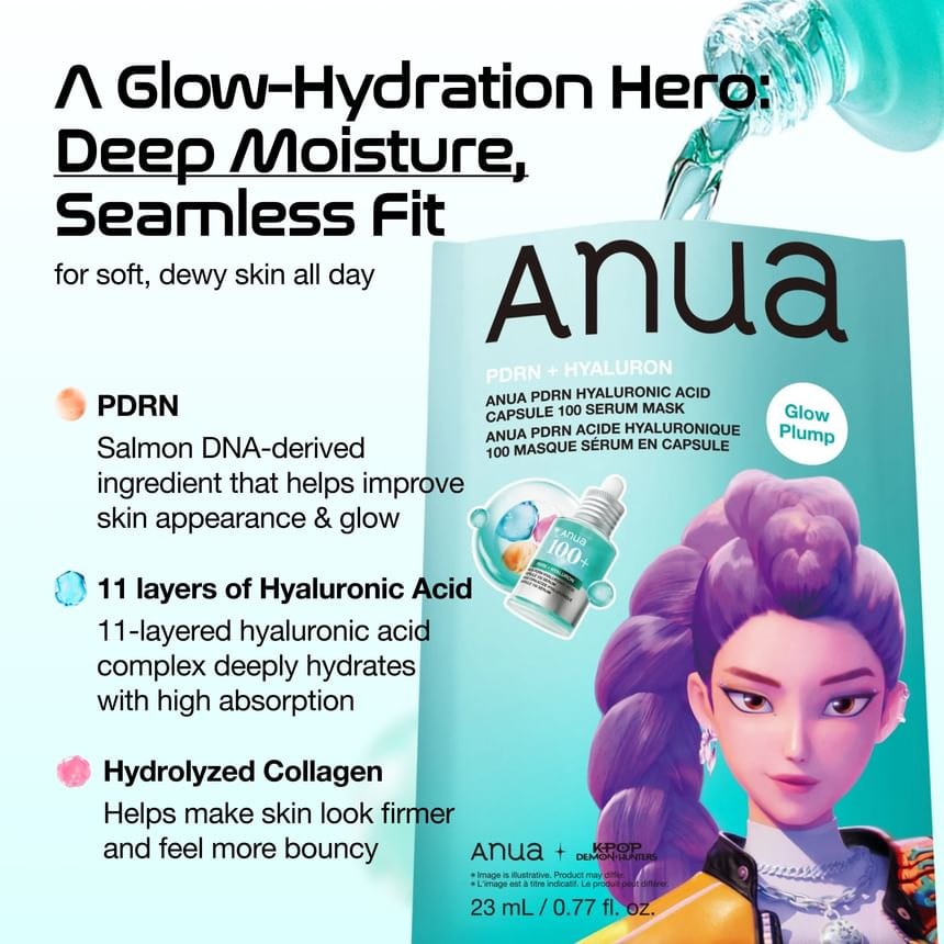 Anua - PDRN Hyaluronic Acid Capsule 100 Serum Mask Kpop Demon Hunters Collaboration