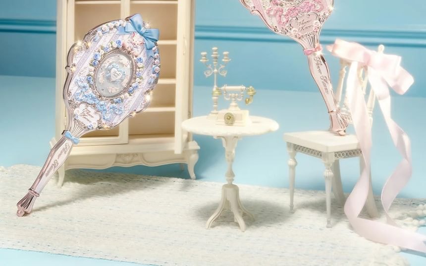 Flower Knows - Bunny Garden Hand Mirror - 3 Colors (Cloudy Blue - 1pcs)