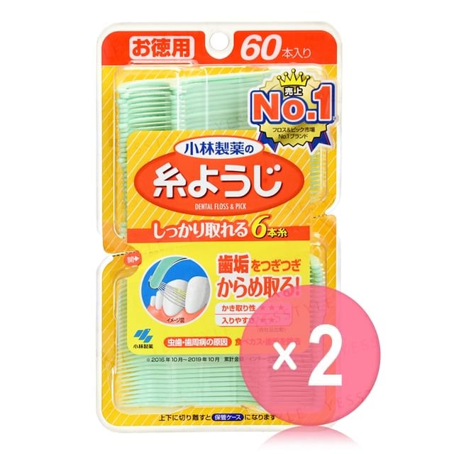 Kobayashi - Shikancare Disposable Plastic Stemmed Dental Floss & Pick 2pcs Bundle Set