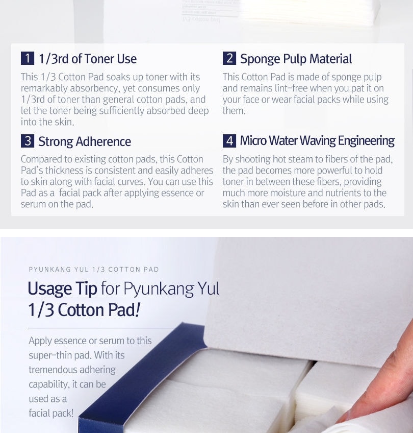 Pyunkang Yul - 1/3 Cotton Pad 160pcs 5pcs Bundle Set (160  pcs x 5 pcs)