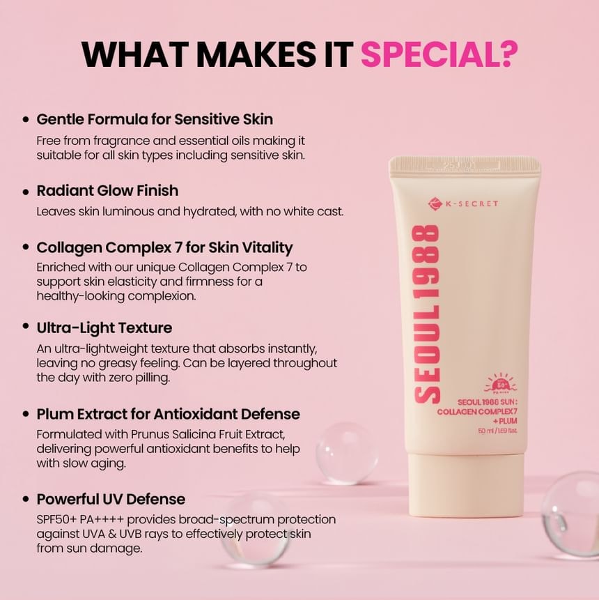KSECRET - SEOUL 1988 Sun : Collagen Complex 7 + Plum 2pcs Bundle Set (50ml x 2 pcs)