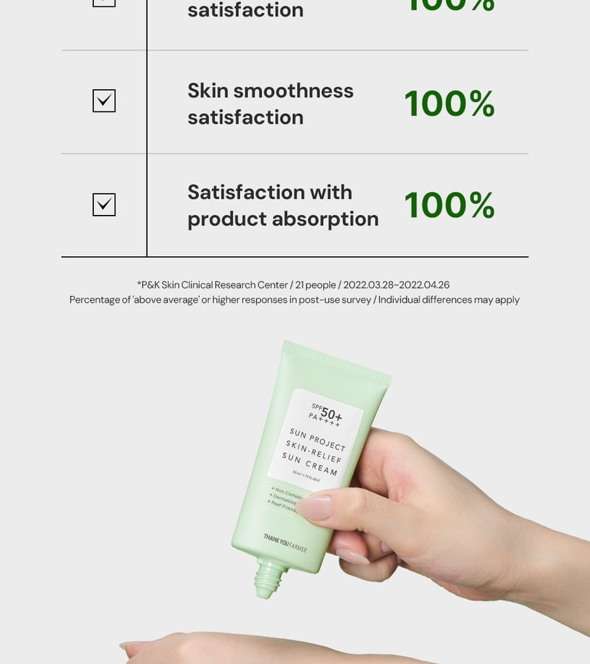 THANK YOU FARMER - Sun Project Skin Relief Sun Cream 2pcs Bundle Set