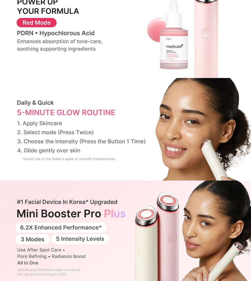 medicube - Full Facial Device Set Pink Version (3 pcs)