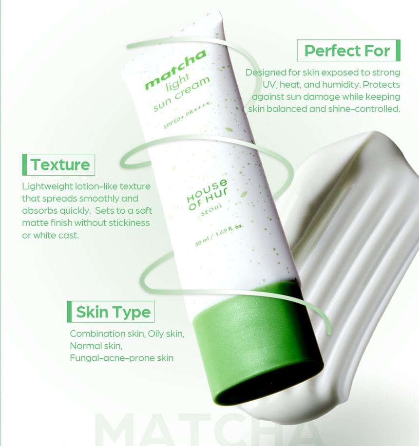 House of Hur - Matcha Light Sun Cream 2pcs Bundle Set