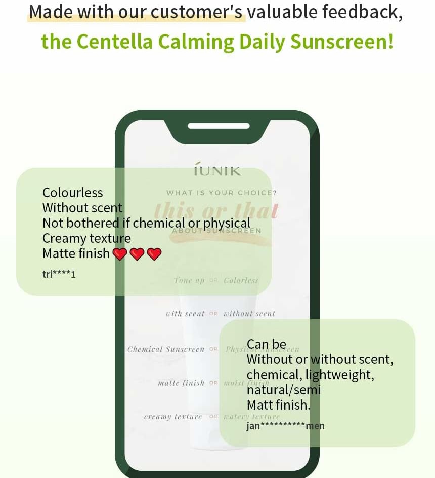 iUNIK - Centella Calming Daily Sunscreen 2pcs Bundle Set