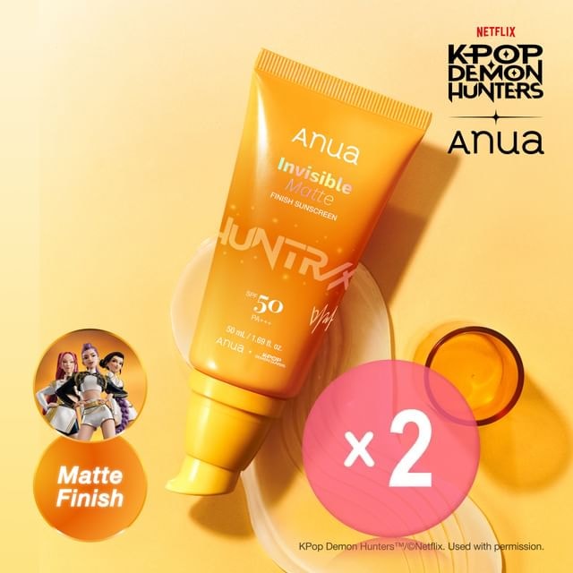Anua - Invisible Matte Finish Sunscreen Kpop Demon Hunters Collaboration 2pcs Bundle Set