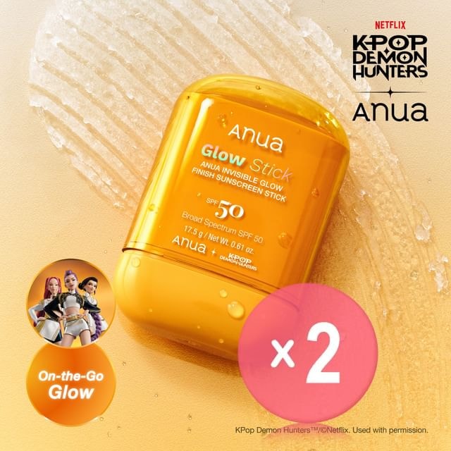 Anua - Invisible Glow Finish Sunscreen Stick Kpop Demon Hunters Collaboration 2pcs Bundle Set