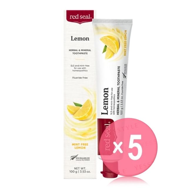 red seal - Lemon Herbal & Mineral Toothpaste 5pcs Bundle Set