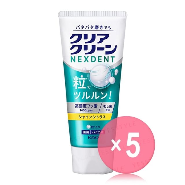 Kao - Clear Clean NEXDENT Whitening & Bad Brath Shine Citrus Toothpaste 5pcs Bundle Set