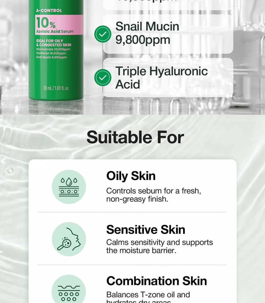 NINELESS - A-Control 10% Azelaic Acid Serum