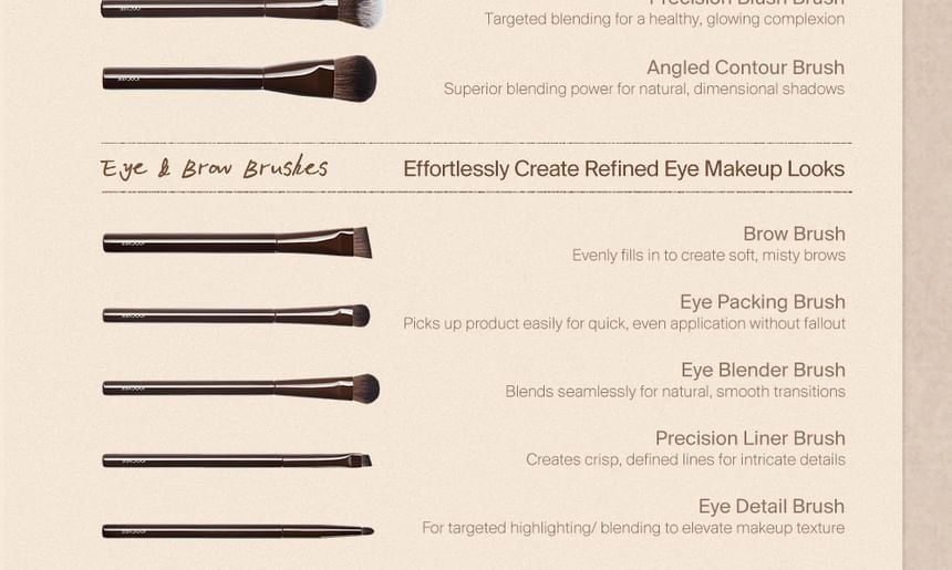 JOOCYEE - Makeup Brush - 12 Types