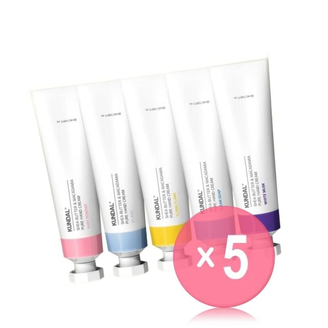 KUNDAL - Shea Butter & Macadamia Pure Hand Cream - 5 Types 5pcs Bundle Set