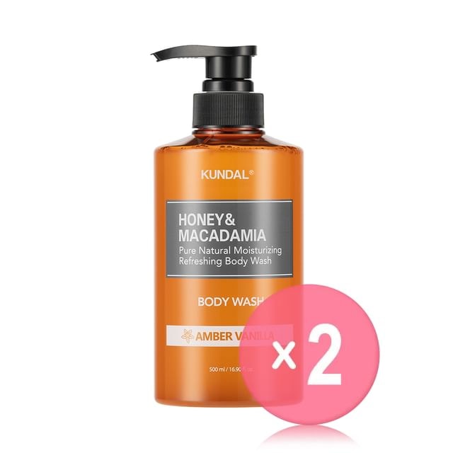 KUNDAL - Honey & Macadamia Pure Natural Moisturizing Refreshing Body Wash - 7 Types 2pcs Bundle Set