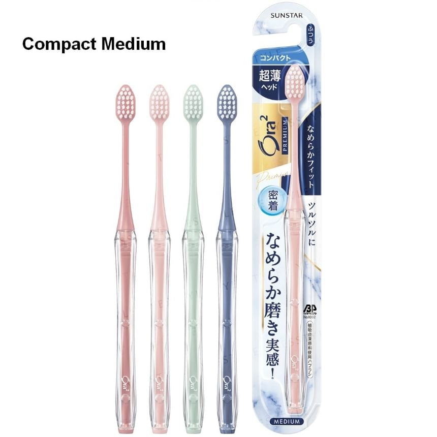 Sunstar - Ora2 Premium Toothbrush Smooth Fit 5pcs Bundle Set (Ultra Compact Medium - 1 pc Random Color x 5 pcs)