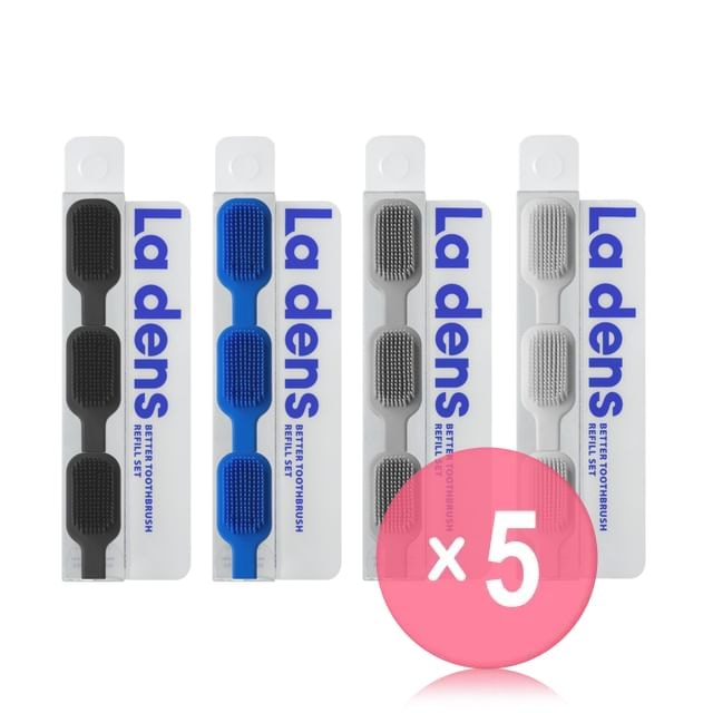 Parnell - La dens Better Toothbrush Refill Only - 4 Colors 5pcs Bundle Set