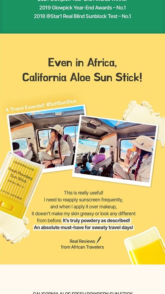 NATURE REPUBLIC - California Aloe Sun Stick - 2 Types 2pcs Bundle Set