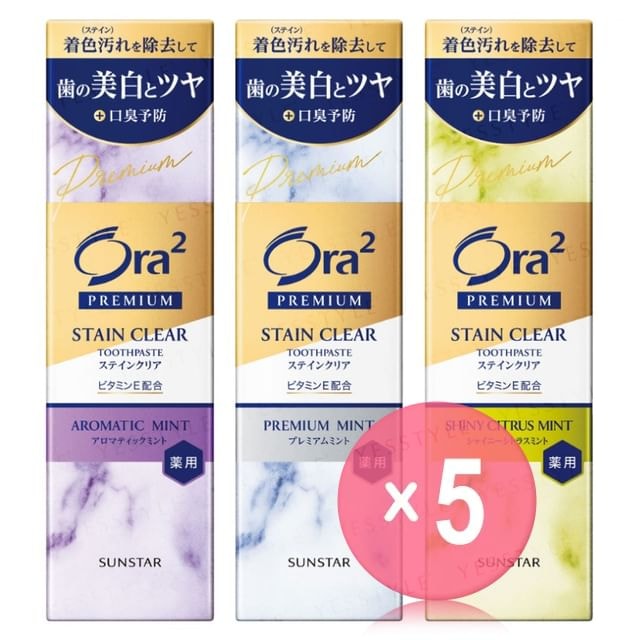 Sunstar - Ora2 Premium Stain Clear Toothpaste 5pcs Bundle Set