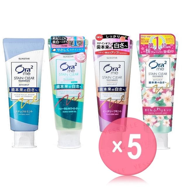 Sunstar - Ora2 Me Stain Clear Toothpaste 5pcs Bundle Set