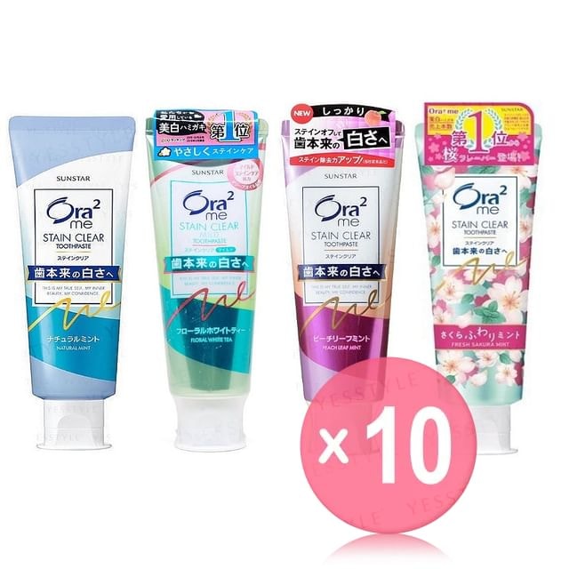 Sunstar - Ora2 Me Stain Clear Toothpaste 10pcs Bundle Set