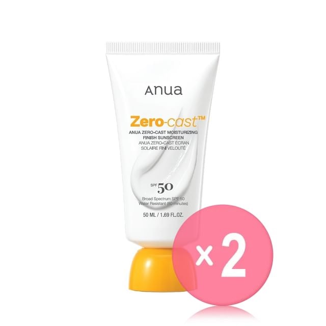 Anua - Zero-Cast Moisturizing Finish Sunscreen 2pcs Bundle Set