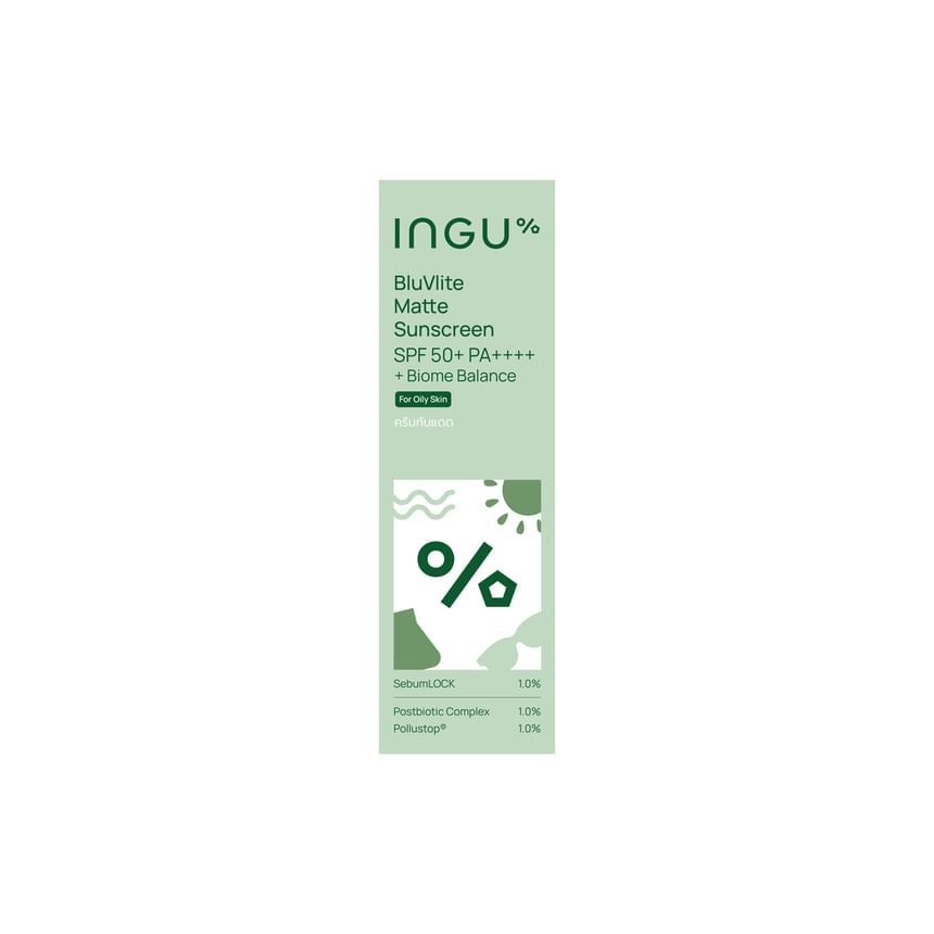 INGU - BluVlite Matte Sunscreen SPF50 PA++++ + Biome Balance (50g)