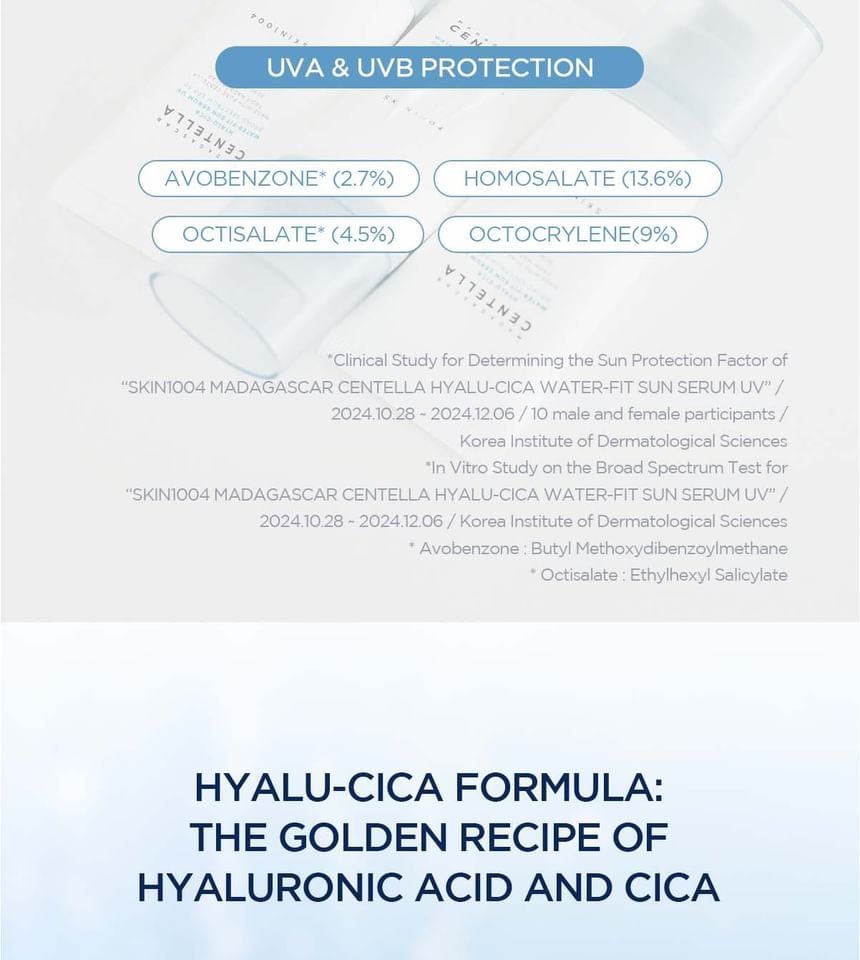SKIN1004 - Madagascar Centella Hyalu-Cica Water-Fit Sun Serum UV Twin Pack OTC Version (2 pcs)