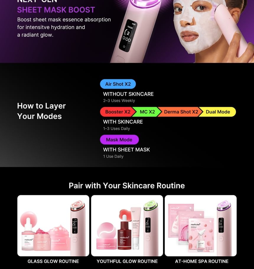 medicube - Bundle: AGE-R Booster Pro X2 Pink + Collagen Jelly Cream