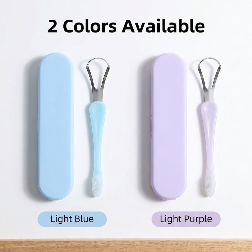 Porcini - Silicone Tongue Scraper with Case