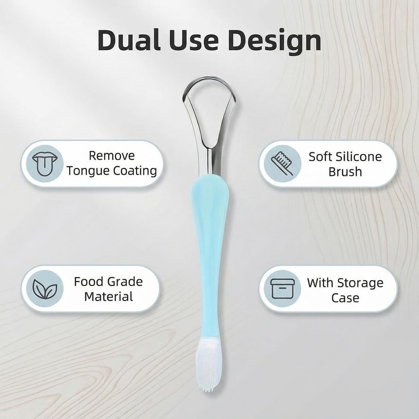 Porcini - Silicone Tongue Scraper with Case