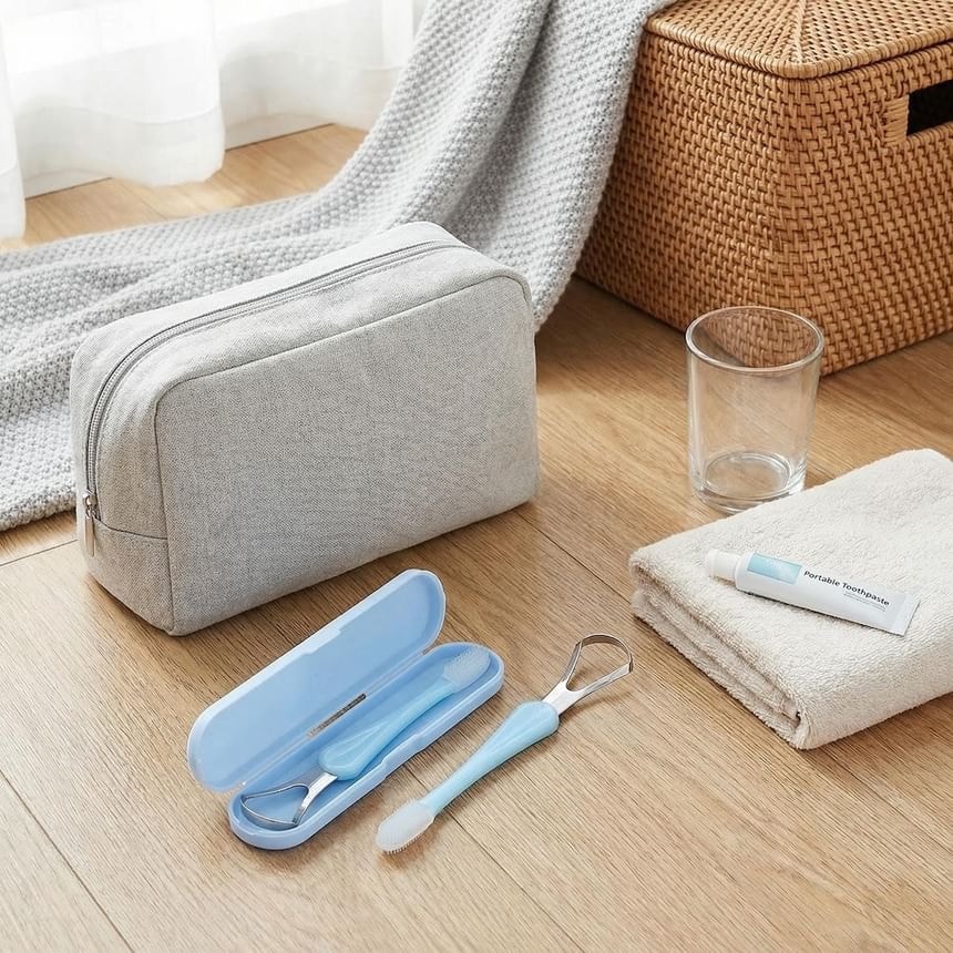 Porcini - Silicone Tongue Scraper with Case
