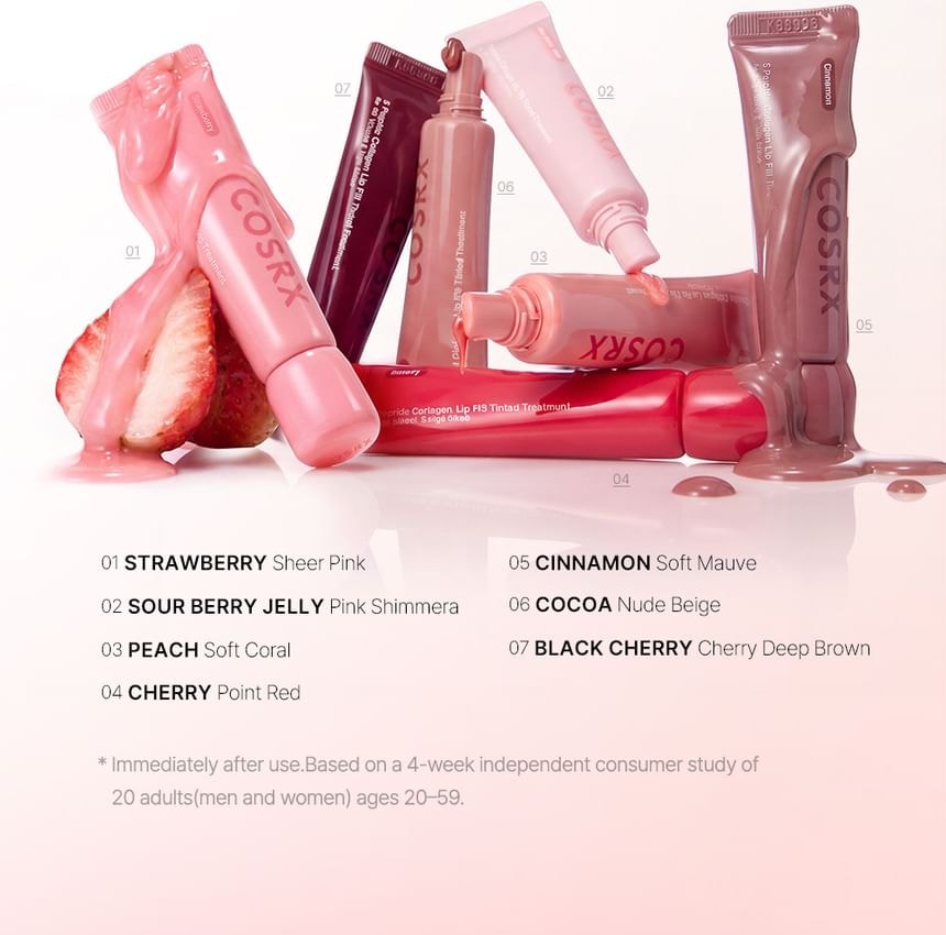 COSRX - 5 Peptide Collagen Lip Fill Tinted Treatment - 7 Colors