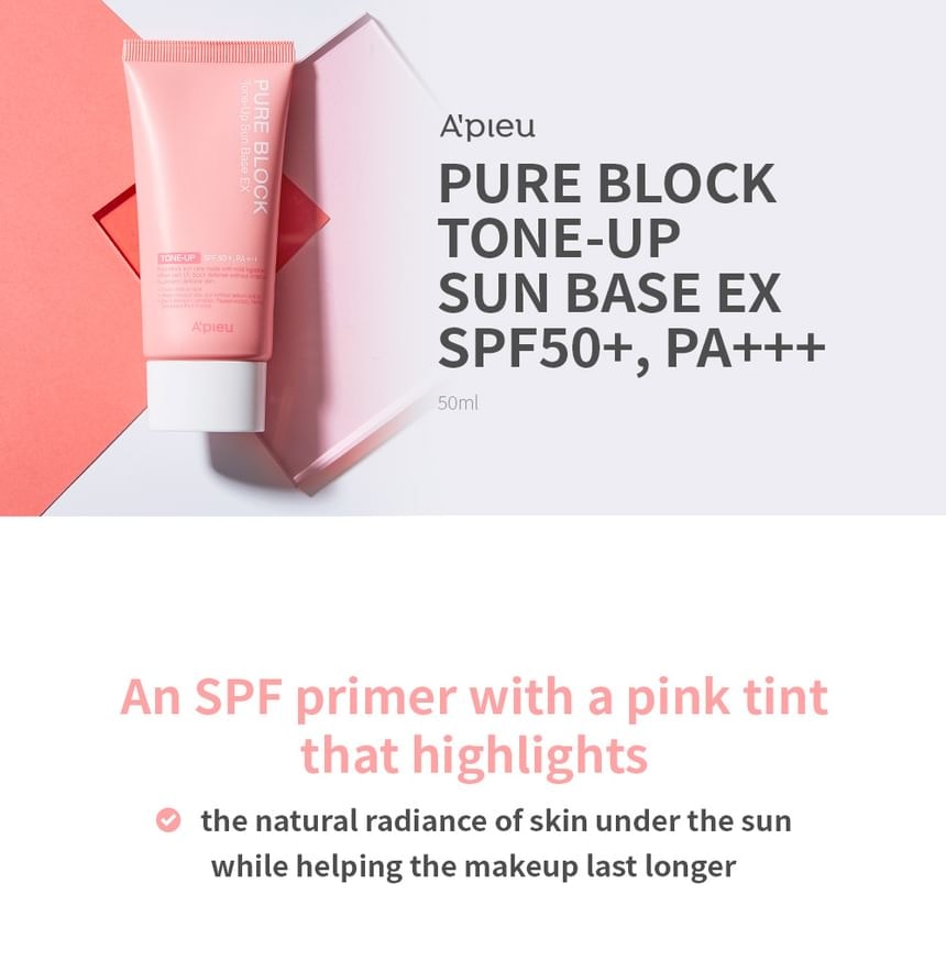 A'PIEU - Pure Block Tone-Up Sun Base SPF50+ PA+++ 50ml 2pcs Bundle Set