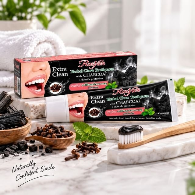 Rasyan - Herbal Clove Toothpaste with Charcoal Travel