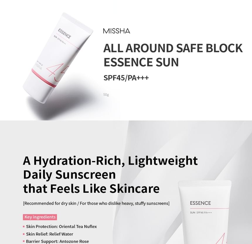 MISSHA - All-Around Safe Block Essence Sun SPF45 PA+++