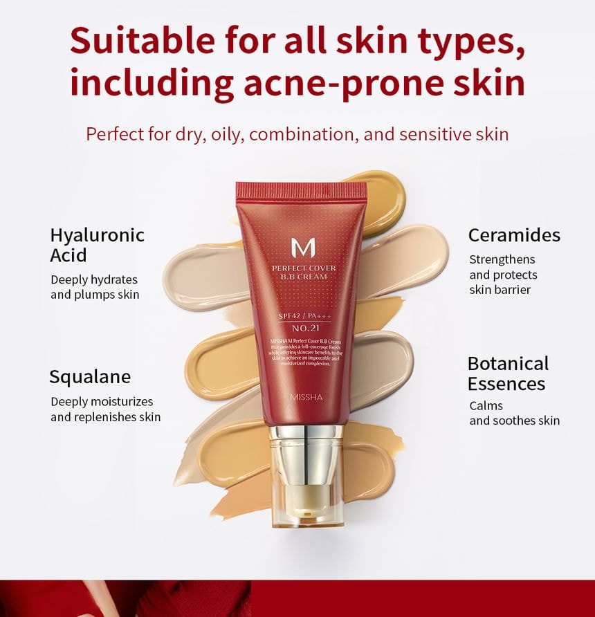 MISSHA - M Perfect Cover BB Cream SPF42 PA+++ - 7 Colors