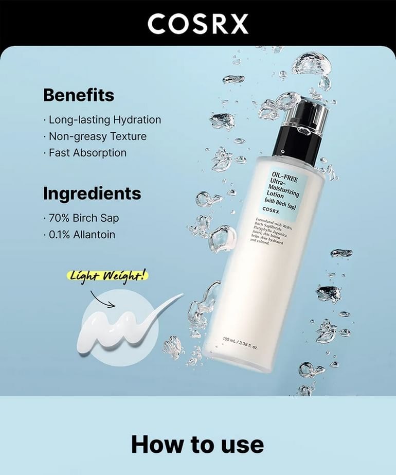 COSRX - Oil Free Ultra Moisturizing Lotion with Birch Sap