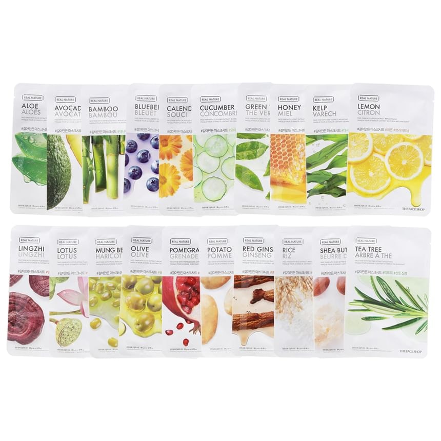THE FACE SHOP - Real Nature Face Mask - 20 Types