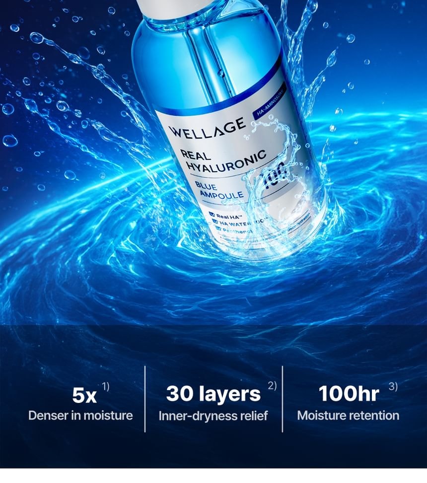 WELLAGE - Real Hyaluronic Blue 100 Ampoule