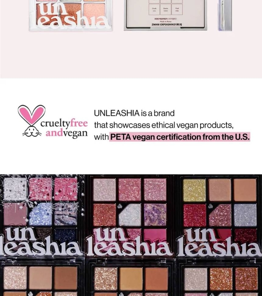 UNLEASHIA - Glitterpedia Eye Palette - 9 Types