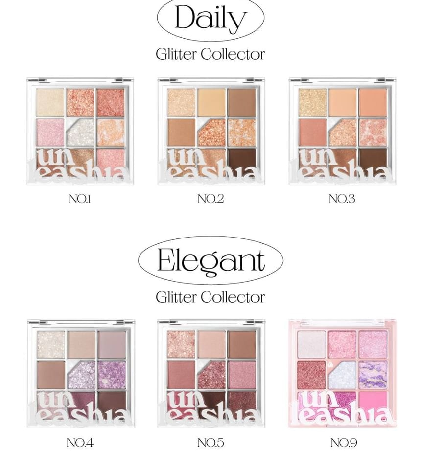 UNLEASHIA - Glitterpedia Eye Palette - 9 Types