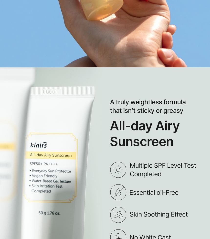 Dear, Klairs - All-day Airy Sunscreen