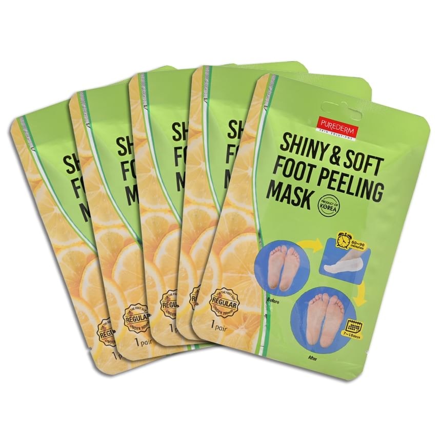 PUREDERM - Shiny & Soft Foot Peeling Mask Set (5 pairs)