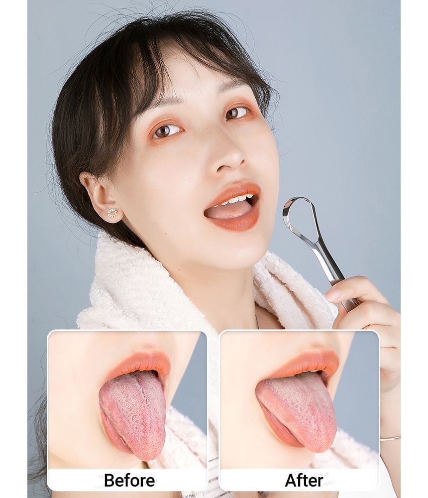 MyHome - Stainless Steel Tongue Scraper with Case