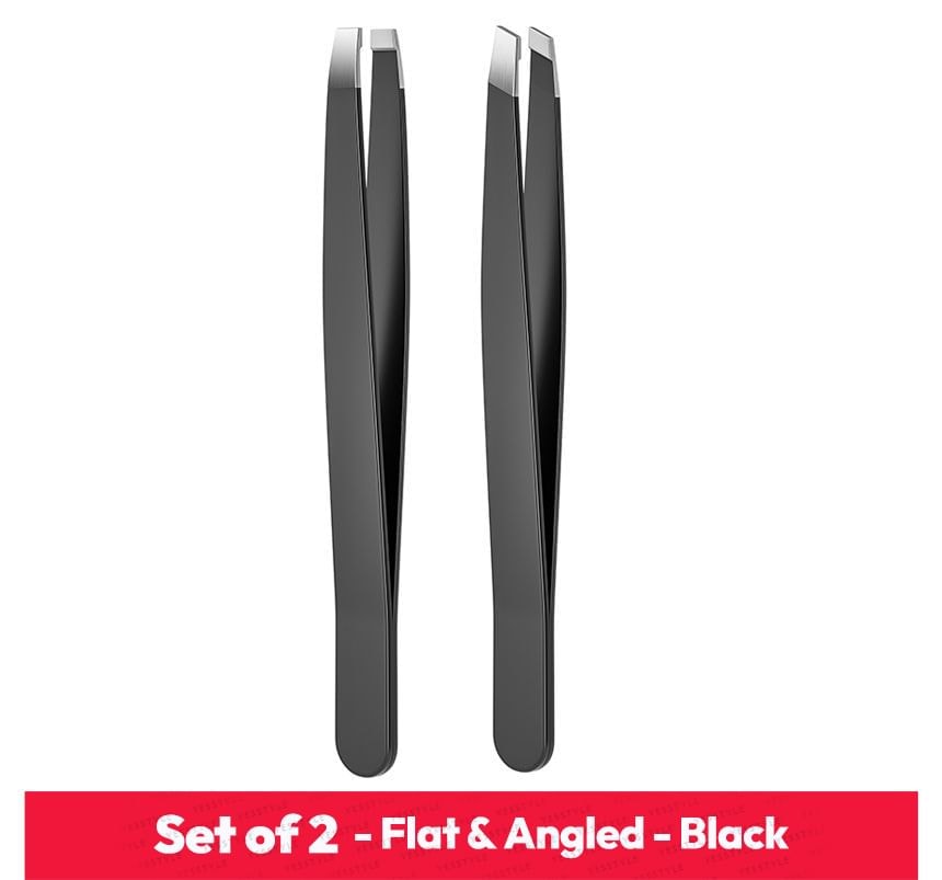 Porcini - Set of 2: Stainless Steel Eyebrow Tweezers (various designs)