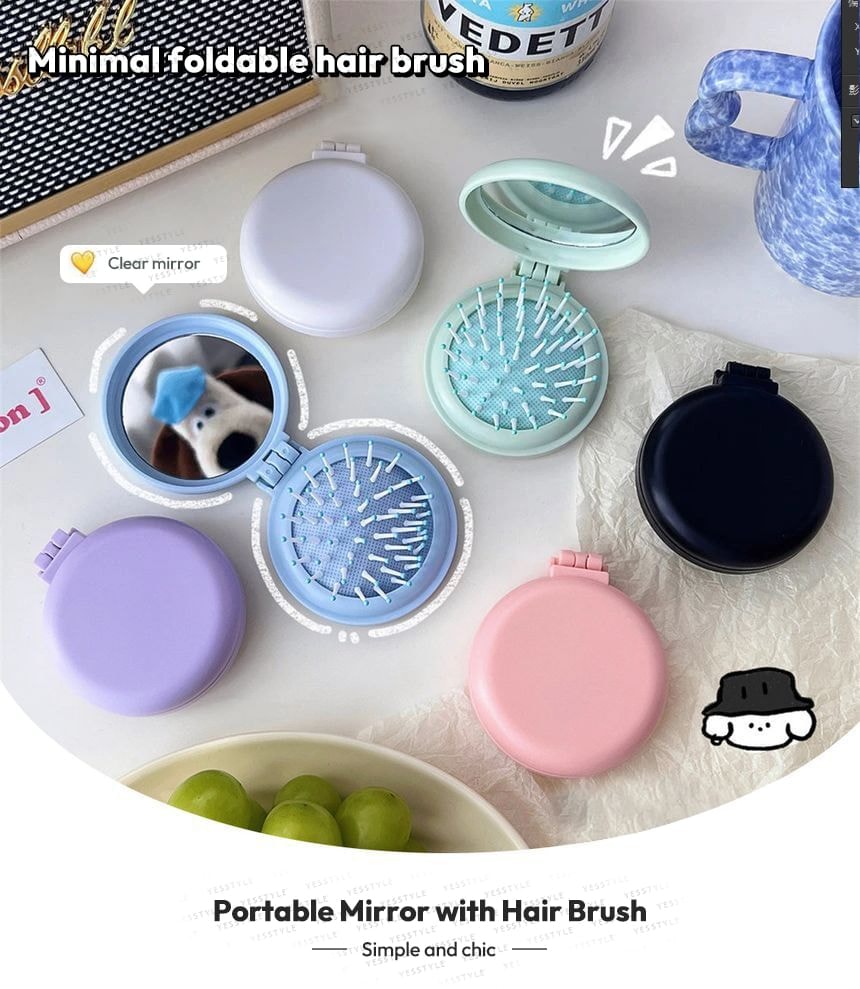 Tuhat - Portable Mirror with Hair Brush