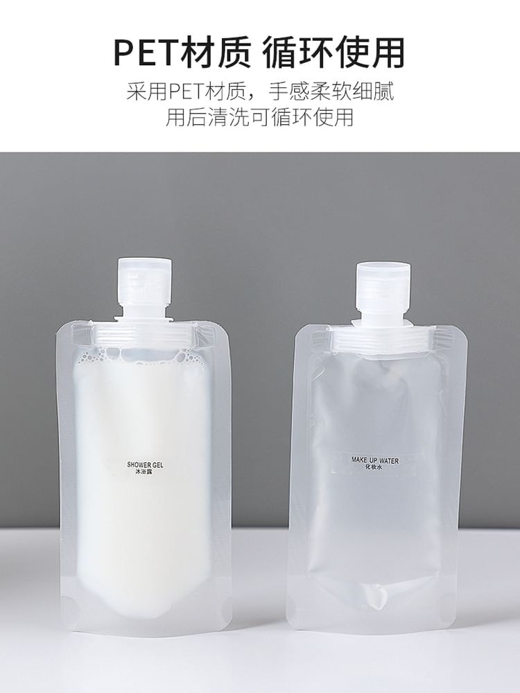 Lazy Corner - Lettering Transparent PET Travel Soft Bottle (Various Designs) / Label Sticker